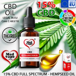 15% CBD FULLSPECTRUM HEMPSEED OIL 10ml MEDVAPE